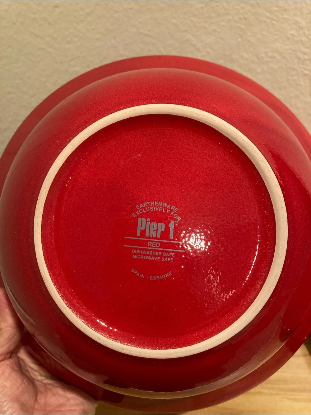 Set Of 2 Pier 1 red 10” serving bowl 13” serving plate platter earthenware dish
